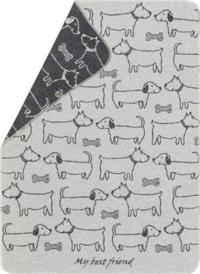 Produktbild von David Fussenegger Hundedecke 'best friend allover' 70 x 90 cm Filz - Grau