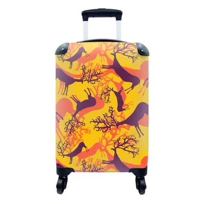 Produktbild von MuchoWow® Koffer Handgepäck Trolley Rollkoffer Kleine Reisekoffer mit 4 Rollen - Muster - Hirsche - Farben - Cabin Size < 55x40x23 cm & 55x40x20 cm - Fotokoffer - Kabinenkoffer - Boardgepäck - Reise-Box - Reisekoffer - Reisegepäck - Koffer mit Bild - Trolley für Kinder