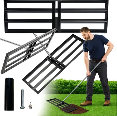 Obrázok produktu pre Plánovač trávnika 30x120 cm krtinec oceľový ručný plánovač terénu