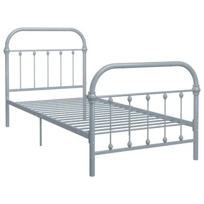 Image de vidaXL Cadre de lit Gris Métal 90×200 cm