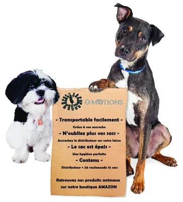 Immagine prodotto di G-MOTIONS PARENCE – Sacchetto igienico per cani da viaggio – con dispenser e clip per guinzaglio