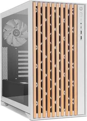 Produktbild von Nox Hummer ELEMENT Semi-Tower ATX Gehärtetes Glas USB-C Weiß und Holz