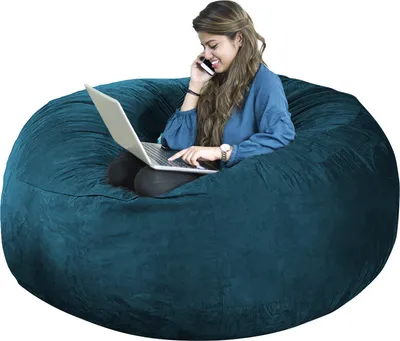 Image de (7ft, bleu vert)Bean Bag Chair CoverCoussin de chaise, pouf multifonctionnel(housse uniquement, pas de rembourrage)