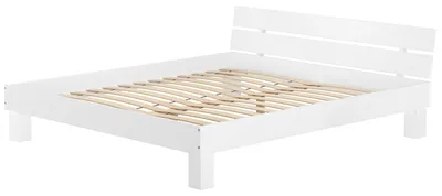 Produktbild von Massivholzbett 200x200 Buche Großfamilienbett Doppelbett waschweiß wählbares Zubehör 60.86-20WFederleisten