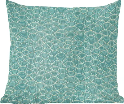 Produktbild von MuchoWow® Zierkissen Sofakissen Wohnzimmer Dekokissen 60x60 cm Orientalisches Muster abstrakte Wellen - Sitzfläche - Foto Polster