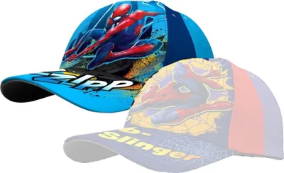 Zdjęcie produktu dla Czapka Spider-Man - stylowa czapka Marvel dla dzieci z fajnym niebieskim wzorem superbohatera