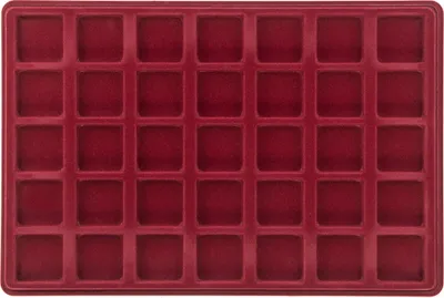 Produktbild von MC.Sammler Münzentableau Münztableau mit Schutzdeckel für 35 Münzen - 36mm x 36mm | Münzkoffer | Münzkassette | verschiedene Varianten zur Auswahl