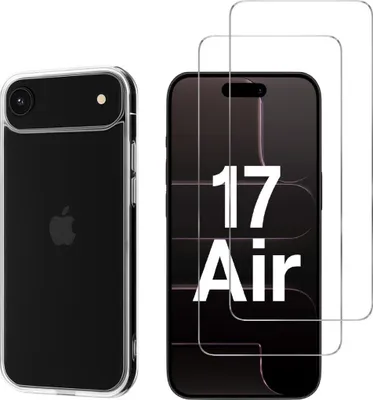 Produktbild von Hülle für iPhone 17 AIR mit 2 Displayschutzfolien aus Hartglas Phonillico®
