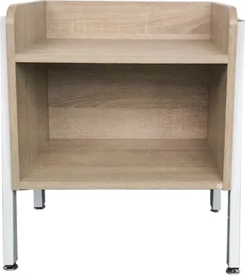 Produktbild von Nachttisch Beistelltisch Tough - industrieller Vintage - weißes Metall braunes Holz