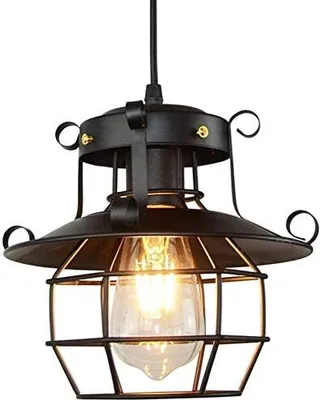 Produktbild von Retro Pendelleuchte  Hängelampe  Pendellampe Hängelleuchte Schwarz  Wandleuchte  Industrial Design  im Industrial Design  Fassung: E27   (Ohne Glühbirne)