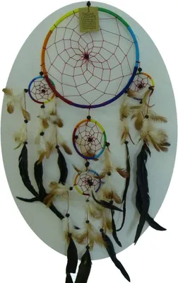 Obrázek produktu pro Lapač snů Dreamcatcher Feathers Dreams Dárková dekorace Závěsná zvonkohra Harmonizace místnosti 32 cm, duha