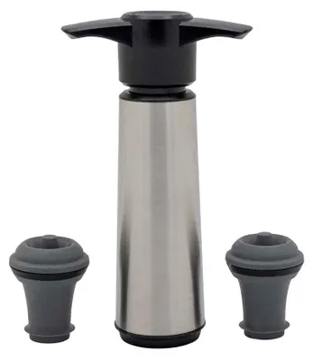 Produktbild von Vacu Vin Weinpumpe Edelstahl (1 Pumpe, 2 Stopfen)