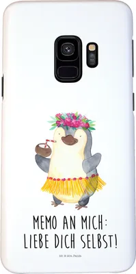 Produktbild von Mr. & Mrs. Panda Samsung Galaxy S9 Handyhülle Pinguin Kokosnuss - Weiß - Geschenk, glücklich, Urlaub, Hawaii, Handy Schutzhülle, Hülle, Cover, Handycover