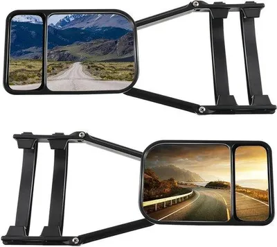 Image de Rétroviseurs de voiture réglables à 360 degrés - Lot de 2, 185 x 120 mm - Noir