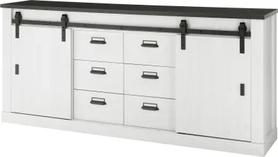 Produktbild von Sideboard Sherwood 55 Pinie weiß anthrazit mit soft-close 201 cm
