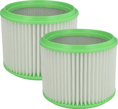 Produktbild von vhbw 2x Faltenfilter kompatibel mit Makita 83203 BJA, VC3011L, VC2512L, 448 83203BJA, VC2012L, P-70219, VC2010L Staubsauger - Patronenfilter Grün Weiß