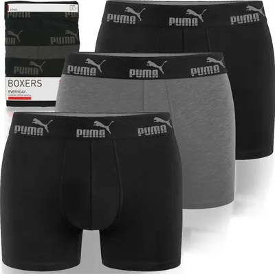 Produktbild von Puma Herren-Boxershorts Black Baumwolle 3er Pack Größe Puma Herren-Boxershorts Black Baumwolle 3er Pack Größe S