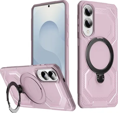Zdjęcie produktu dla Etui MagSafe do Samsung Galaxy S25 Edge - Etui na tył Phonesta IronLock pierścieniem - Różowe