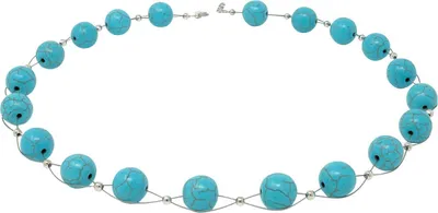 Produktbild von Kette Collier aus Türkis-Howlith Ø12mm 48cm Türkiskette Halskette Damen