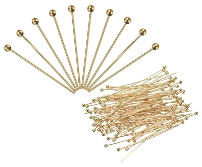 Kugelkopfstecknadeln, 200 Stück, 24 Gauge, 20 mm, vergoldet
