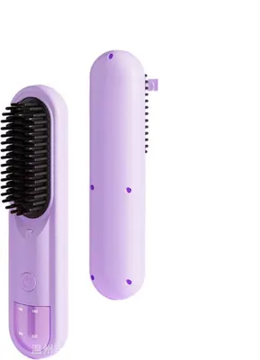 Produktbild von INF Kabellose Ionische Haarglättungsbürste - Glätten & Locken, Anti-Verbrühung, Aufladbar Violett