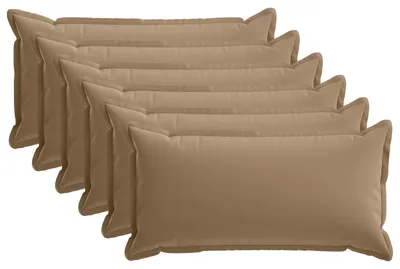 Zdjęcie produktu dla Pokrowce na poduszki vidaXL, 6 sztuk, kolekcja HOUTEN, kolor taupe, 40 x 80 cm, poliester