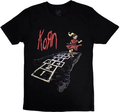 Image de Korn - "Follow The Leader Hopscotch" T-shirt pour homme/femme unie RO12039 (L) (Noir)