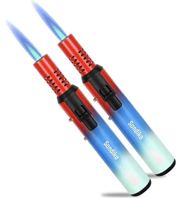 Produktbild von Jetflame Feuerzeug 2 Stück, nachfüllbar, Metall, einstellbare Flamme, Flambierbrenner Küche Camping