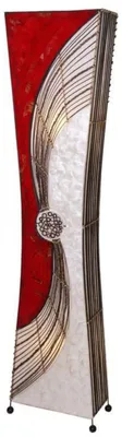 Image de Lampadaire Alisa 150 cm mosaïque de coquillages Capiz et bambou