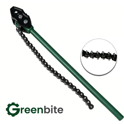 Produktbild von 8 Zoll Kettenrohrschlüssel 900mm Kette, geschmiedeter Stahl, bis 240mm Rohr