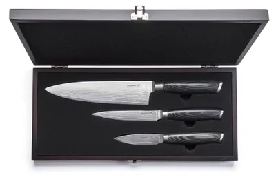 Zdjęcie produktu dla Zestaw 3 noży G21 Gourmet Damascus, małe pudełko