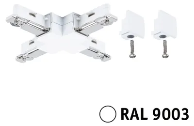 Produktbild von URail Verbinder X-Stück  104x104mm max. 1000W Signalweiß