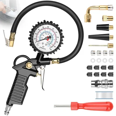 Productafbeelding van 220 PSI Digitale manometer, nauwkeurige bandenspanningsmeter met multifunctionele compressoraccessoires