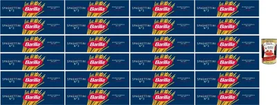 Produktbild von Barilla Spaghettini N.3 – 24×500 g feine italienische Pasta aus 100% Hartweizengrieß, perfekt für leichte Tomaten- & Fischsaucen, al dente in 5 Min. + Italian Gourmet polpa
