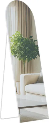 Produktbild von Standspiegel MALAGA - Glas Weiß matt 50x3x150 cm | Ganzkörperspiegel Freistehender Spiegel Groß Schlafzimmer