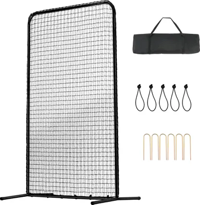 Produktbild von SucceBuy 7x4 ft Baseball-Softball-Sicherheitsschirm, tragbares Schlagnetz mit Tragetasche und Erdspießen, robuster Pitching-Schutz für Schlagkäfig