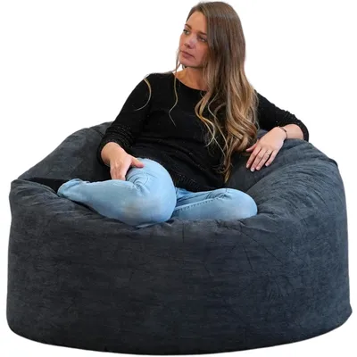 Productafbeelding van Pouf 100 cm - Comfortabele Corduroy Pouf - Voor Binnen/Buiten - Zachte Bekleding - 15 kg