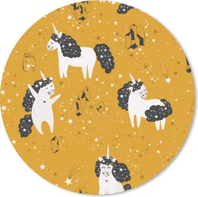 Produktbild von MuchoWow® Mauspad Mousepad Mädchen - Einhorn - Sterne - Muster - Mädchen - Kinder - Kinder - Kind 50x50 cm - Mousepads - Maus Mat - Pad - Mausunterlage - Vinyl