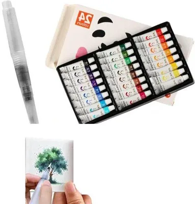 Immagine prodotto di Set di colori ad acquerello con palette in legno, 8 pezzi