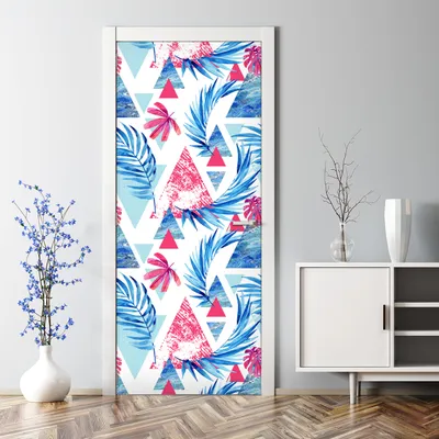 Produktbild von Dekorative Türposter selbstklebend Klebefolie Wandaufkleber Türaufkleber Abstrakte Blätter 85 x 200 cm