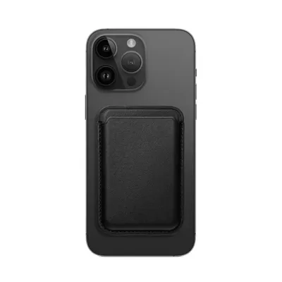 Produktbild von LEATHER MAG WALLET Magnetkartenetui kompatibel mit MagSafe schwarz