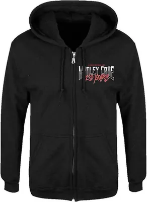 Image de Motley Crue - "40 Years" Hoodie avec fermeture éclair sur toute la longueur pour homme/femme unie RO1423 (XL) (Noir)