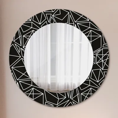 Obrázok produktu pre Ø50cm Moderné zrkadlo - Zrkadlo na stenu - Spálňa - Geometrický vzor