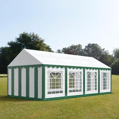 Produktbild von TOOLPORT Partyzelt Festzelt 4x8 m Garten-Pavillon PVC Plane 700 N in grün-weiß Wasserdicht