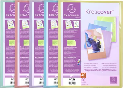 Zdjęcie produktu dla Exacompta 5829E Teczki A4 20 tulei Kreacover pastelowy polipropylen