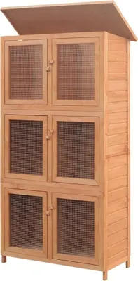Produktbild von vidaXL Kleintier-/Kaninchenstall 6 Boxen Holz
