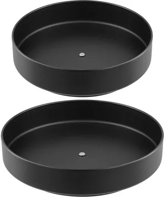 Produktbild von Unyqoos® 2er-Set drehbare Metall-Drehteller 30 & 26 cm – Gewürzregal für Küche, 360° Drehfunktion, platzsparende Organisation