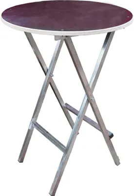 Produktbild von Stehtisch aus Edelstahl mit Holzplatte Ø 80 cm