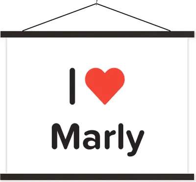 Produktbild von MuchoWow® Textilposter Ich liebe - Marly - Mädchen 40x30 cm mit schwarzem Rahmen - Dekorationen