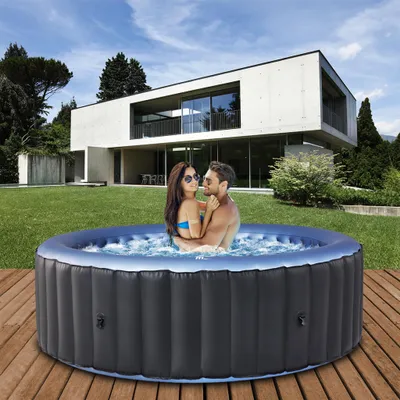 Produktbild von MSpa Whirlpool Comfort Bergen | 8 Personen Pool - In- & Outdoor Spa - 144 Massagedüsen - Fernbedienung - Aufblasfunktion per Tastendruck - 224x224 cm